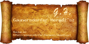 Gaunersdorfer Hermész névjegykártya